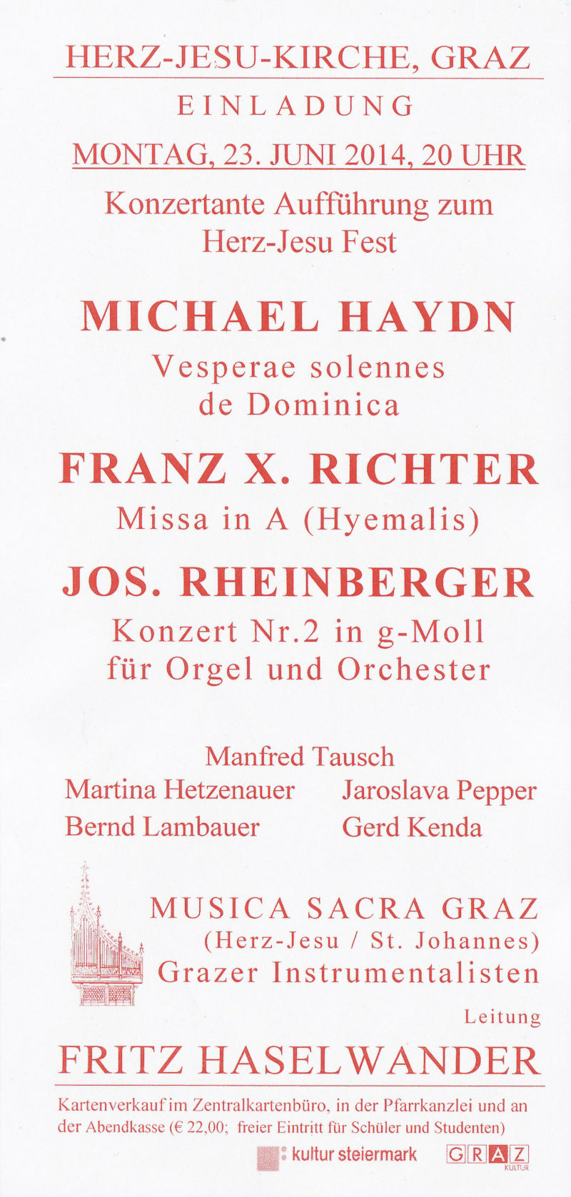 Orgelkonzert in der Herz-Jesu-Kirche im Juni 2014