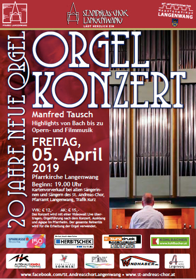 20 Jahre Neue Orgel Langenwang – Orgelkonzert 5. April  2019