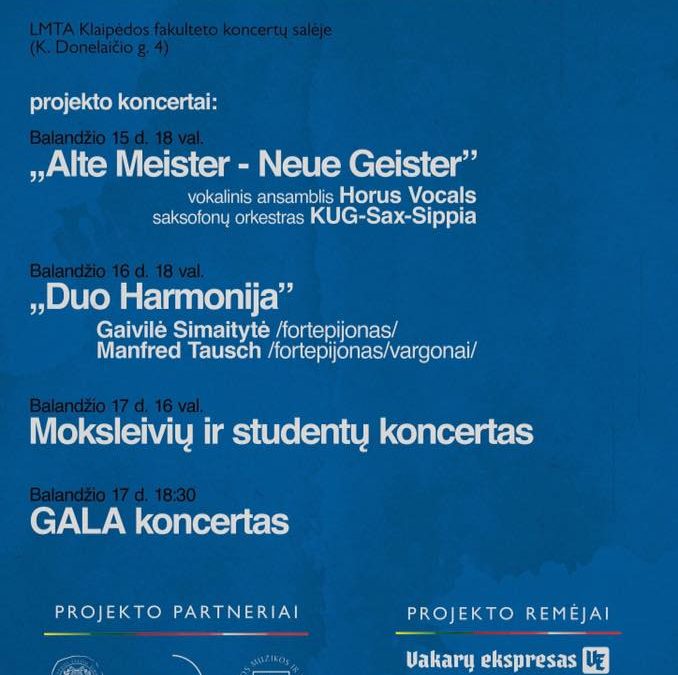 Masterclass für Wiener Klassik und Improvisation, 15. bis 17. April 2019 Klaipeda, Litauen